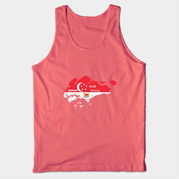 Singapore flag & map Tank Top by Travellers